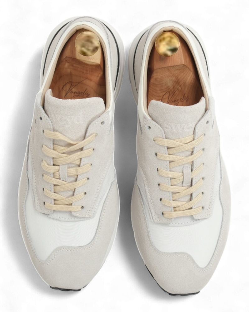 White Suede Way Running Sneakers