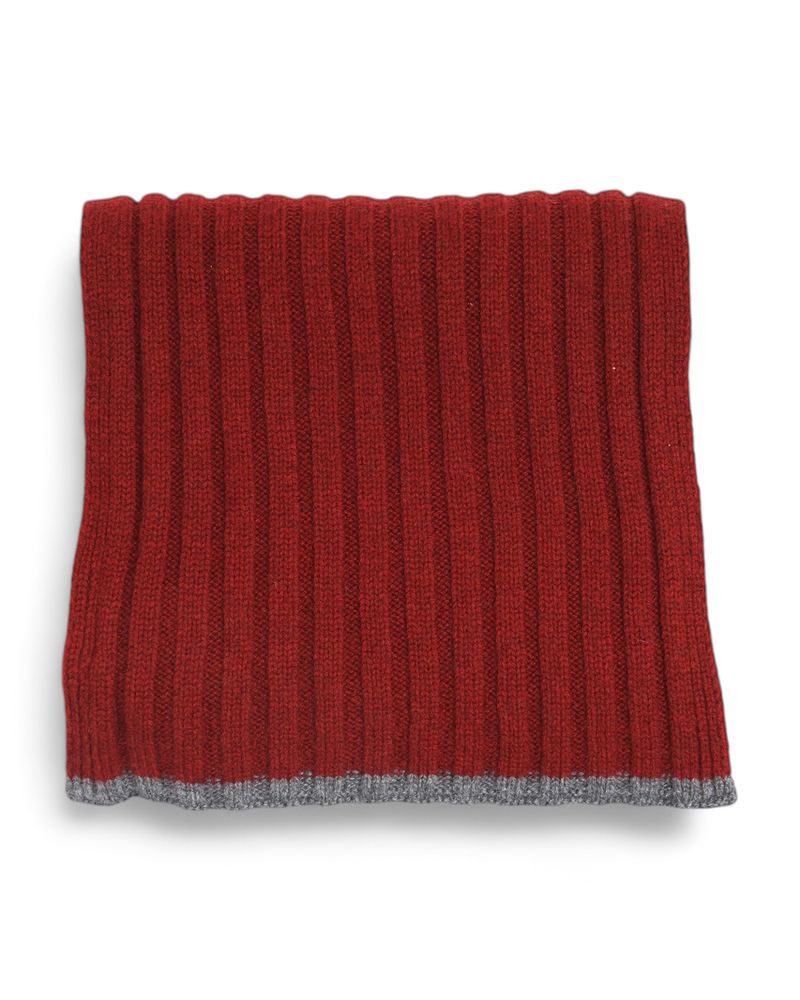 Ribbed Red Wine Cashmere Scarf