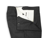 Blugiallo - Dark Grey High Rise Pleated Flannel Wool Trousers 46