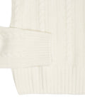 Luca Nobili - White Raglan Cashmere/Wool Cable Knit L
