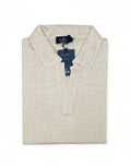 Barba Napoli - Sand Short-Sleeve Linen V-Neck