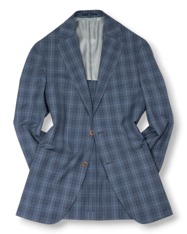 Suitsupply - Blue Checked Super 130's Reda Wool Suit 48
