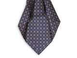 Borrelli - Navy/Beige Checks 5-Folded Silk Tie