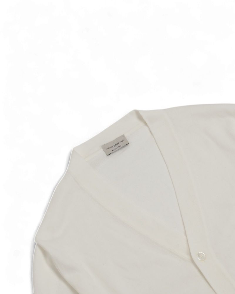 White Knitted Cotton Cardigan