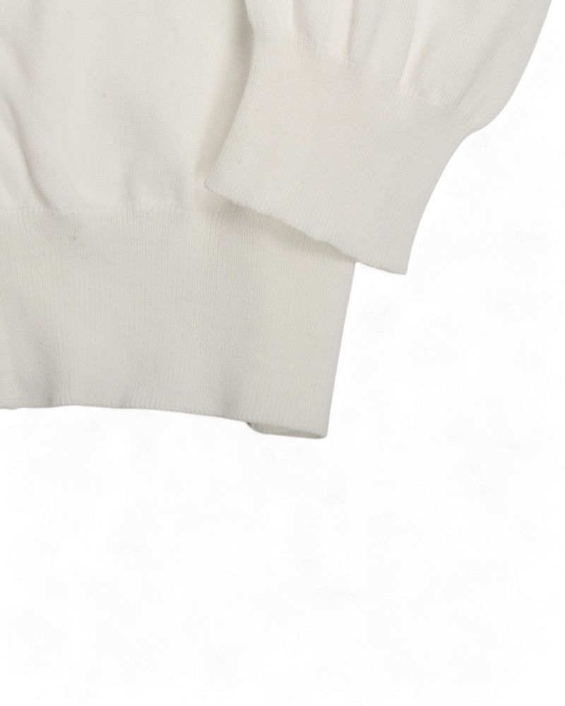White Knitted Cotton Cardigan