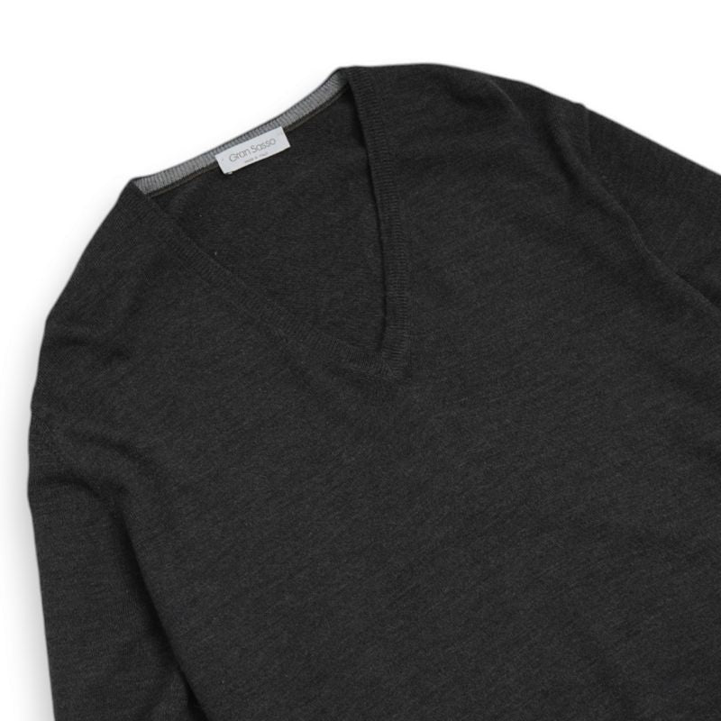 Dark Grey V-Neck Knitwear