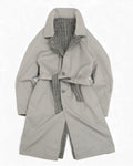 Grey Houndstooth Reversible Belted Raglan Coat
