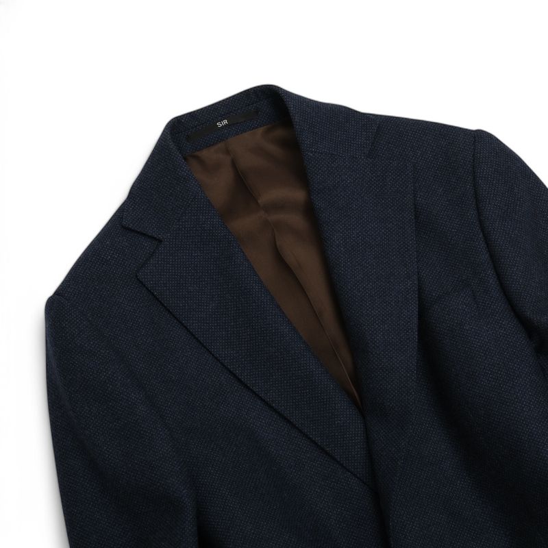 Navy Virgin Wool Birdseye Sports Jacket