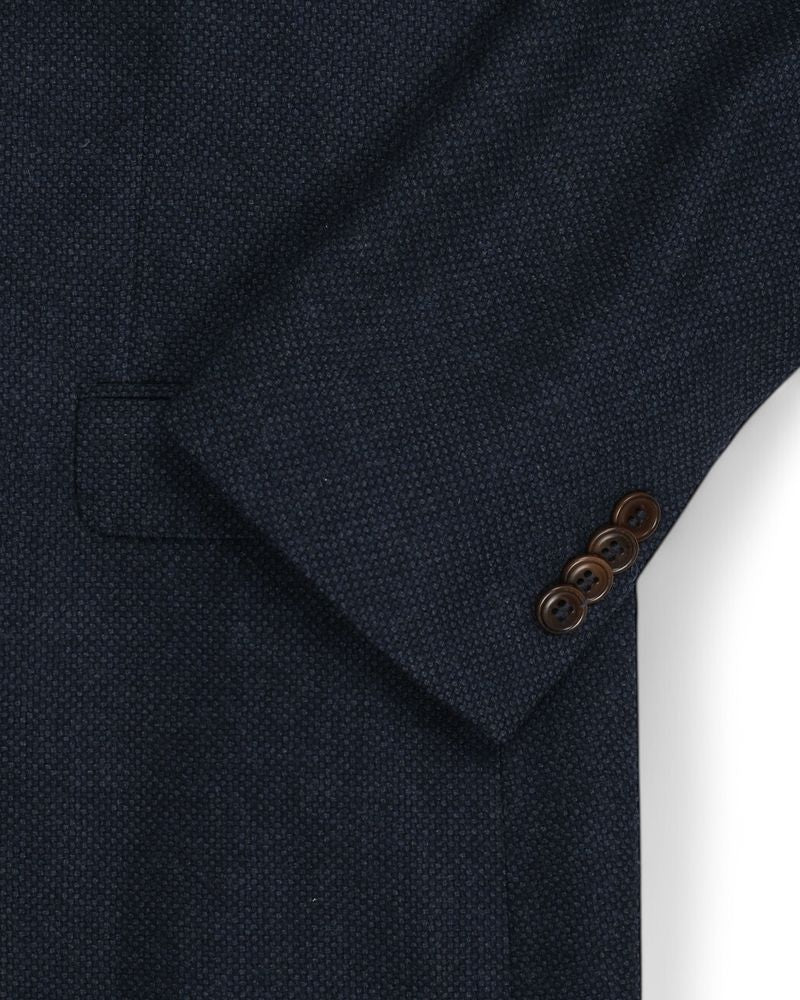Navy Virgin Wool Birdseye Sports Jacket