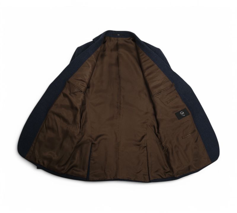 Navy Virgin Wool Birdseye Sports Jacket
