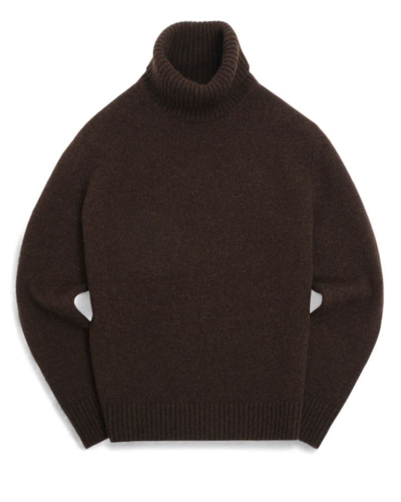 Dark Brown Heavy 6-ply Cashmere Turtleneck