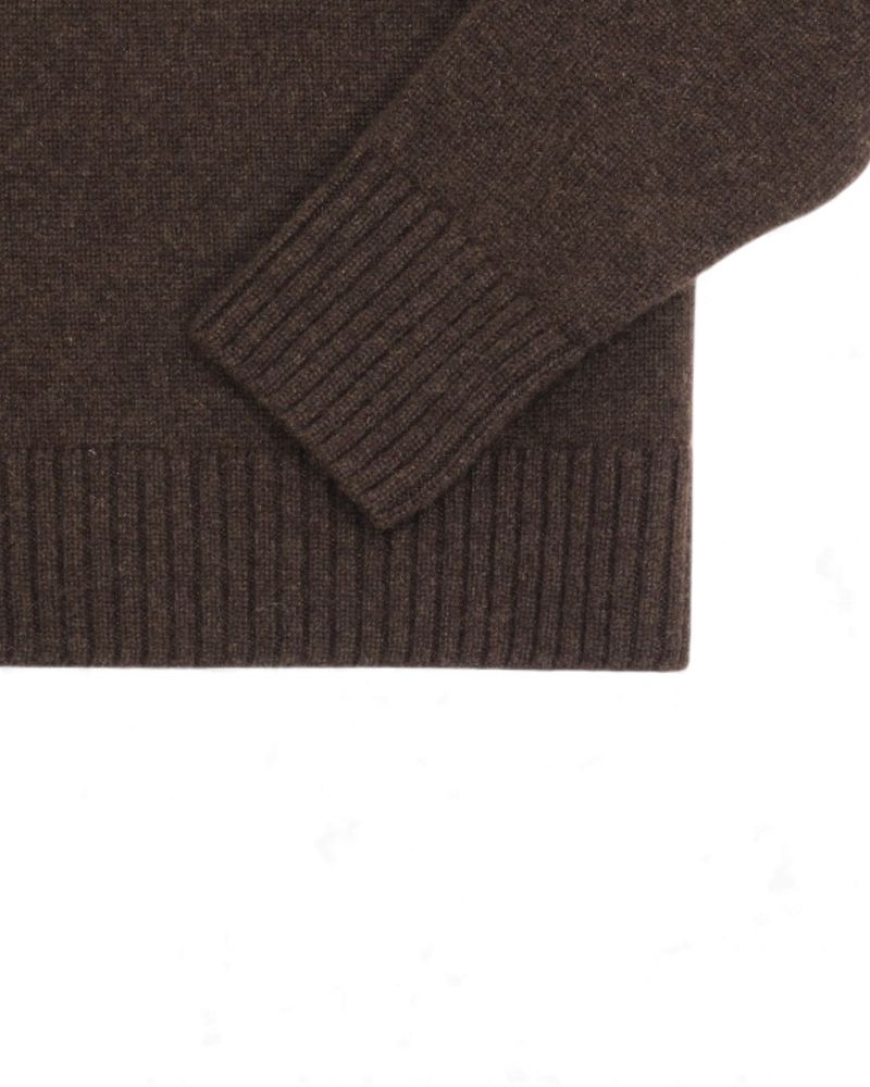 Dark Brown Heavy 6-ply Cashmere Turtleneck
