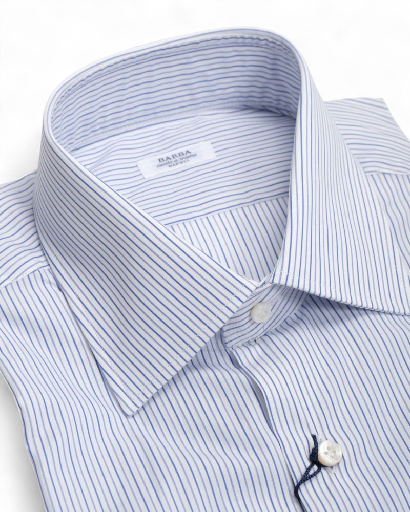 Blue/Navy Striped Poplin Shirt
