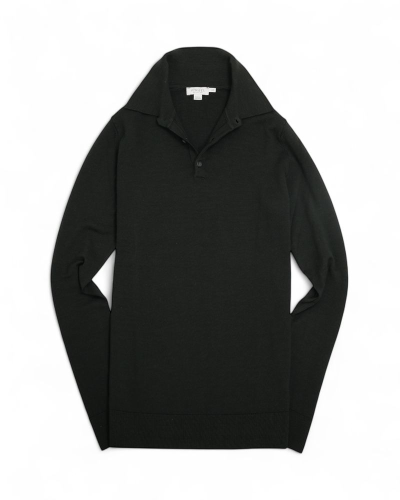 Dark Green Merino Wool Polo