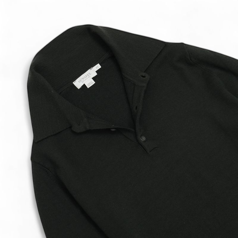 Dark Green Merino Wool Polo