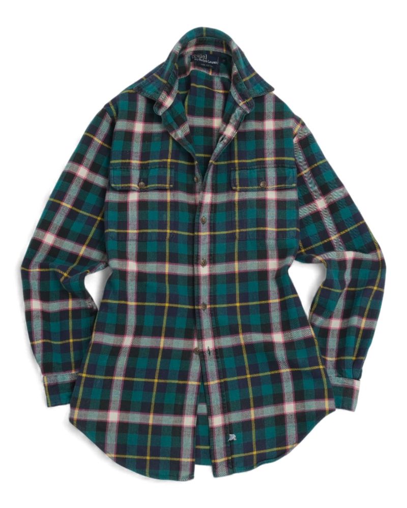 Green Checked Flannel Shirt