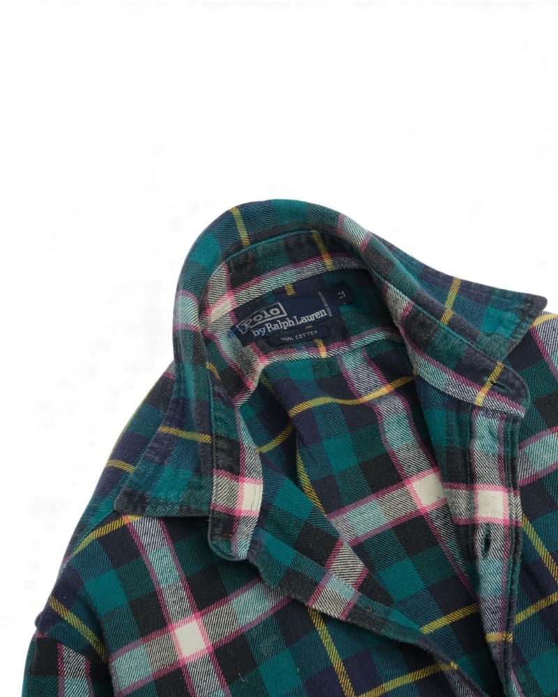 Green Checked Flannel Shirt