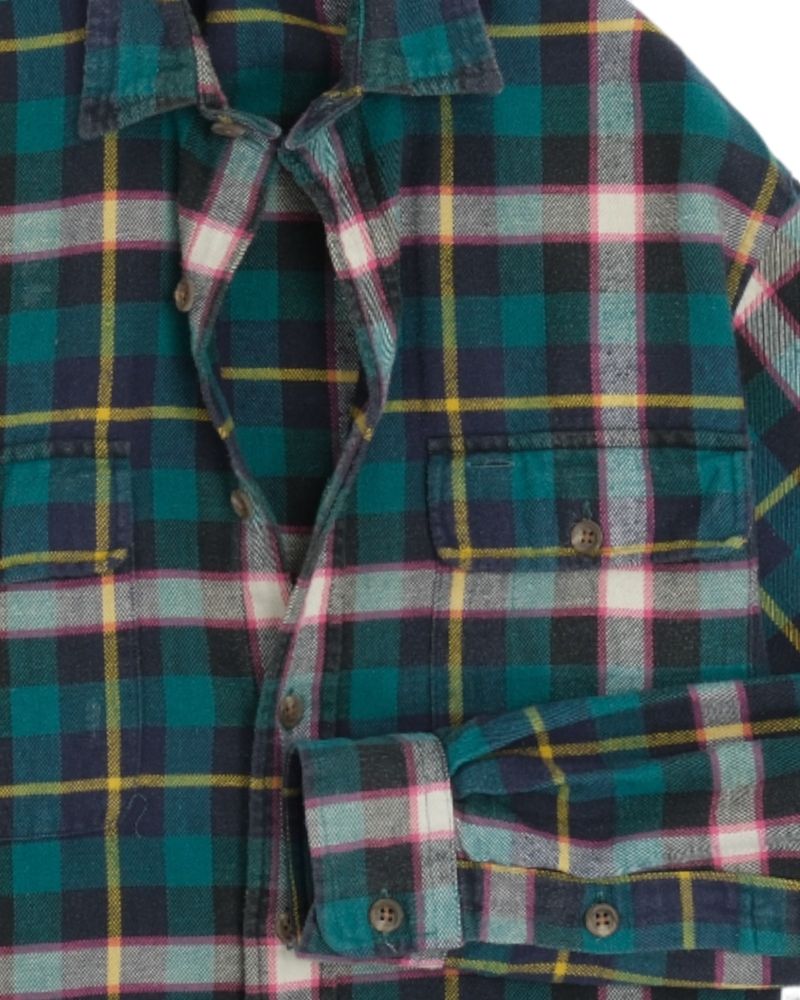 Green Checked Flannel Shirt