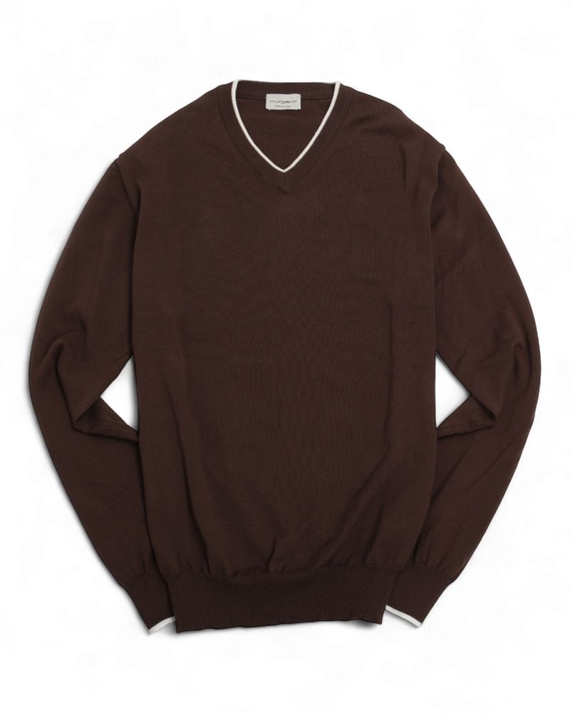 Dark Brown V-Neck Sweater