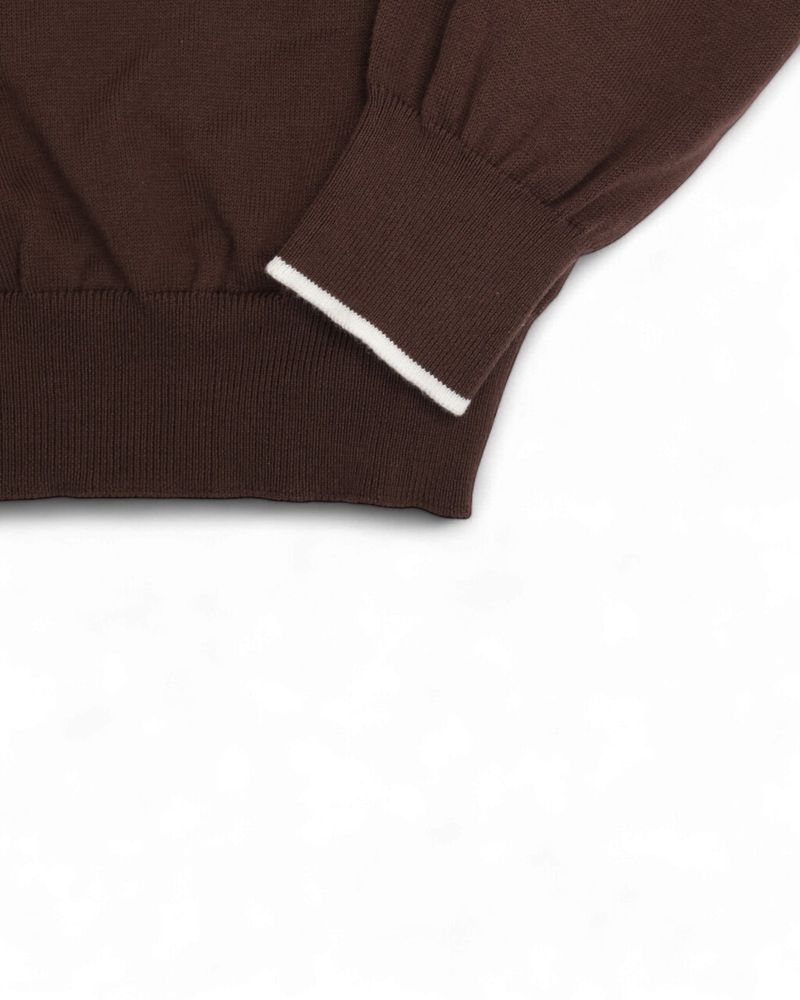 Dark Brown V-Neck Sweater
