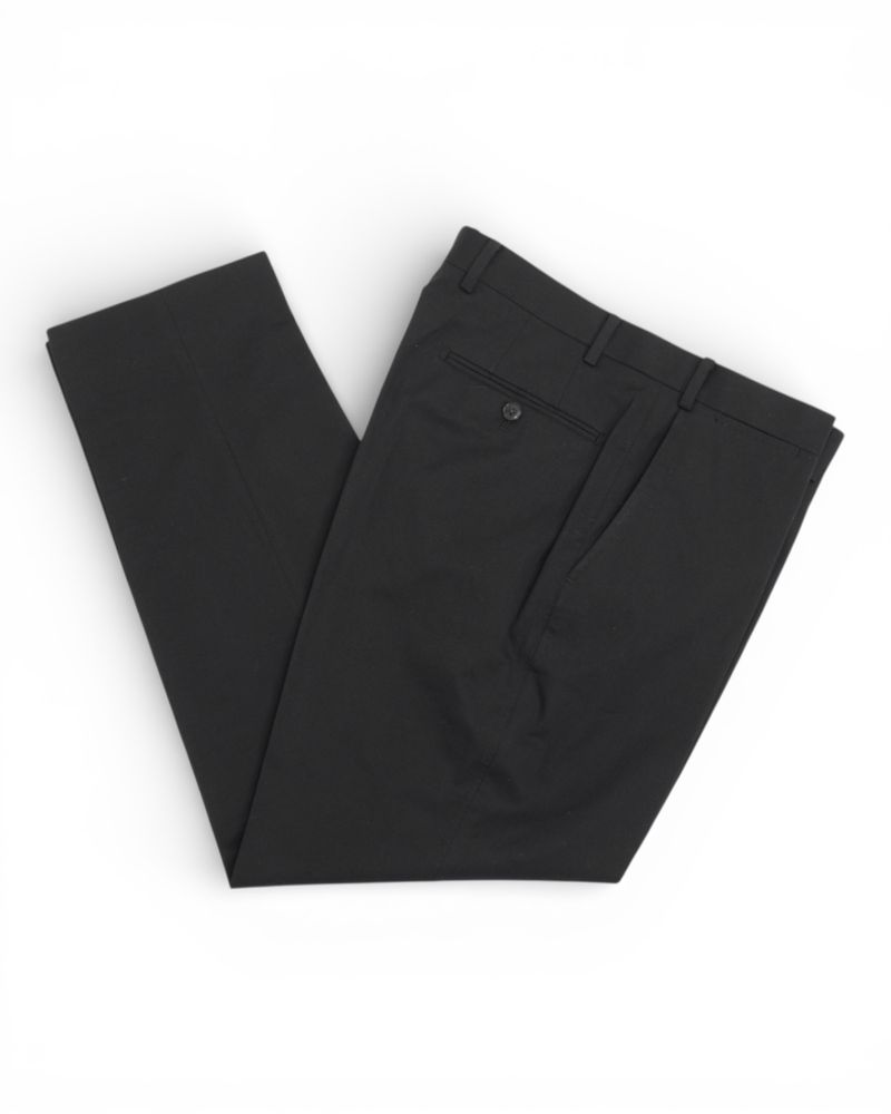 Black Cotton Chino Trousers