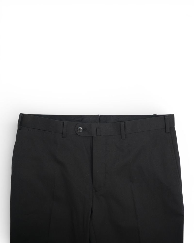 Black Cotton Chino Trousers