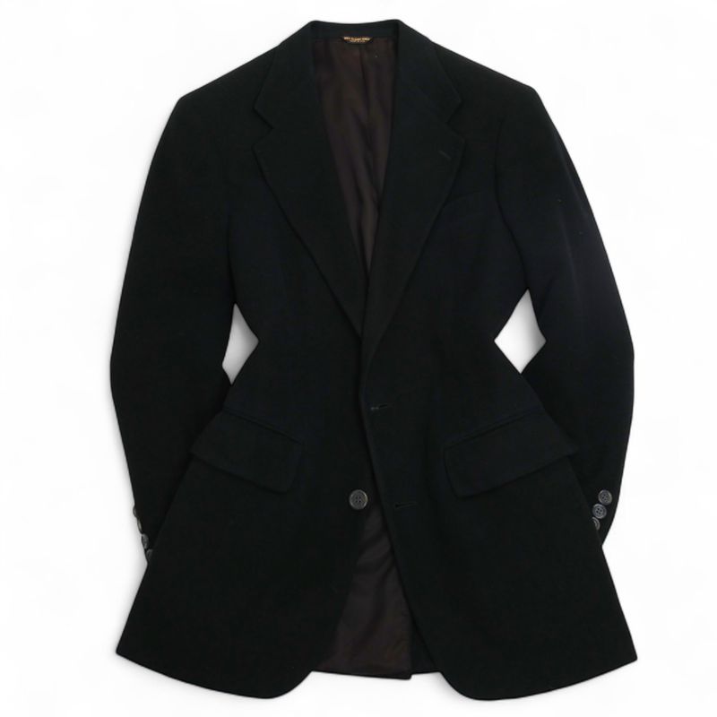 Black Camelhair Flannel Sports Jacket