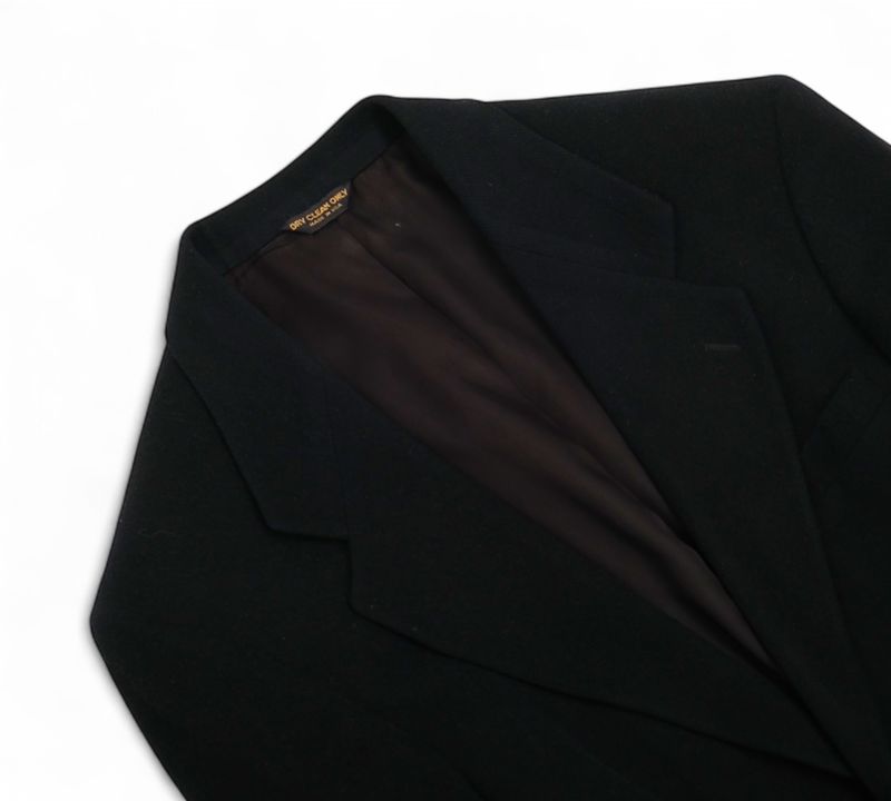 Black Camelhair Flannel Sports Jacket