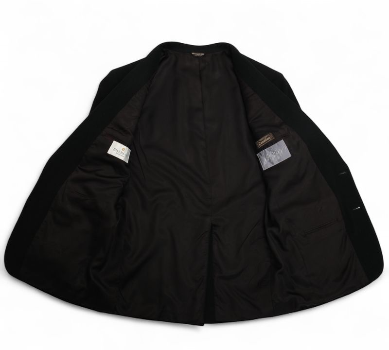 Black Camelhair Flannel Sports Jacket