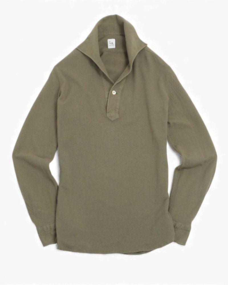 Olive Pique One-Piece Popover