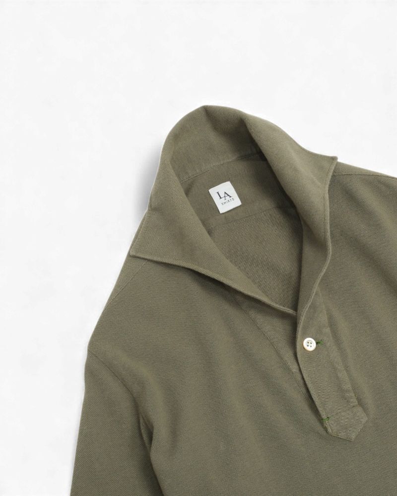 Olive Pique One-Piece Popover