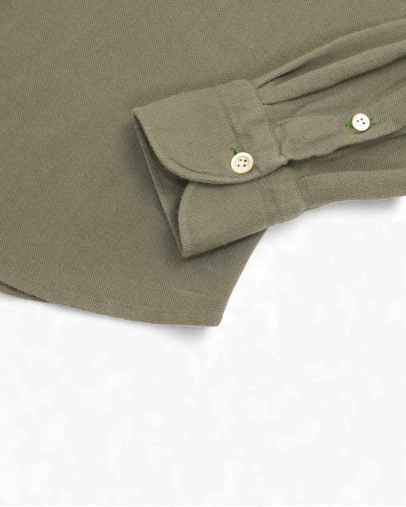 Olive Pique One-Piece Popover