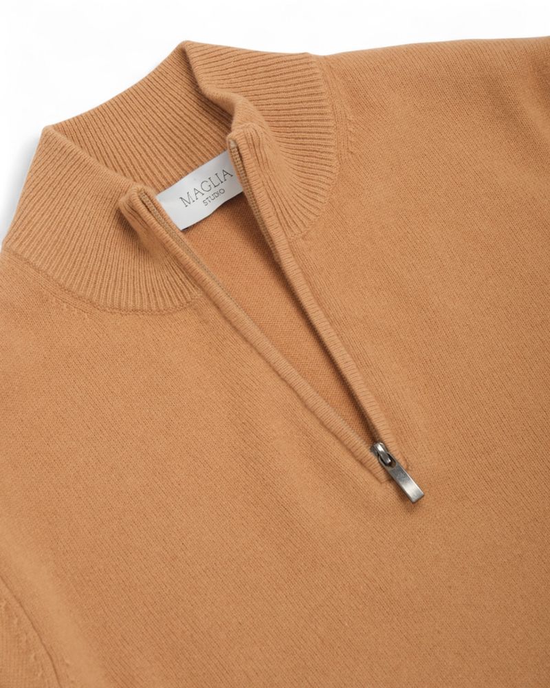 Beige Half Zip Knit