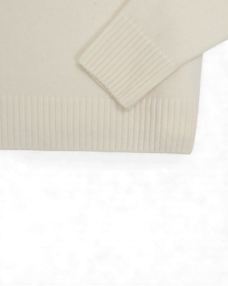 White 4-ply Cashmere Turtleneck