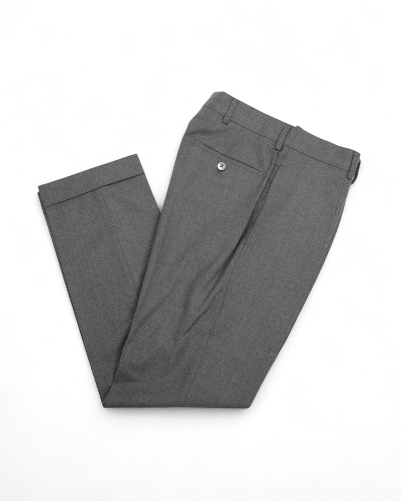 Grey Wool & Cashmere Flannel Trousers