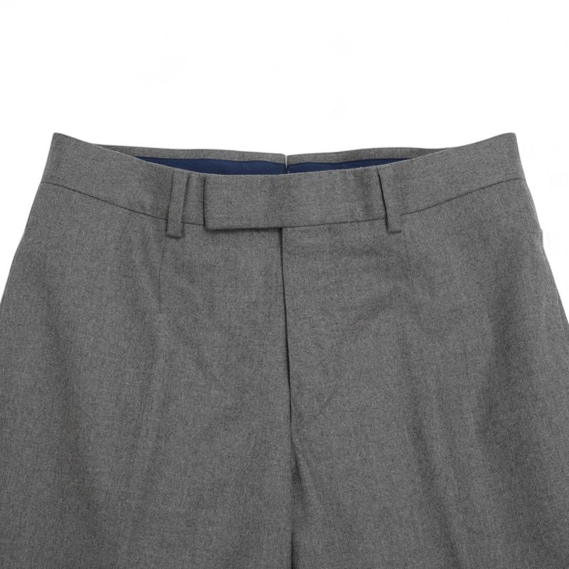 Grey Wool & Cashmere Flannel Trousers