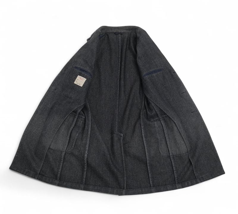 Faded Grey Herringbone Overcoat