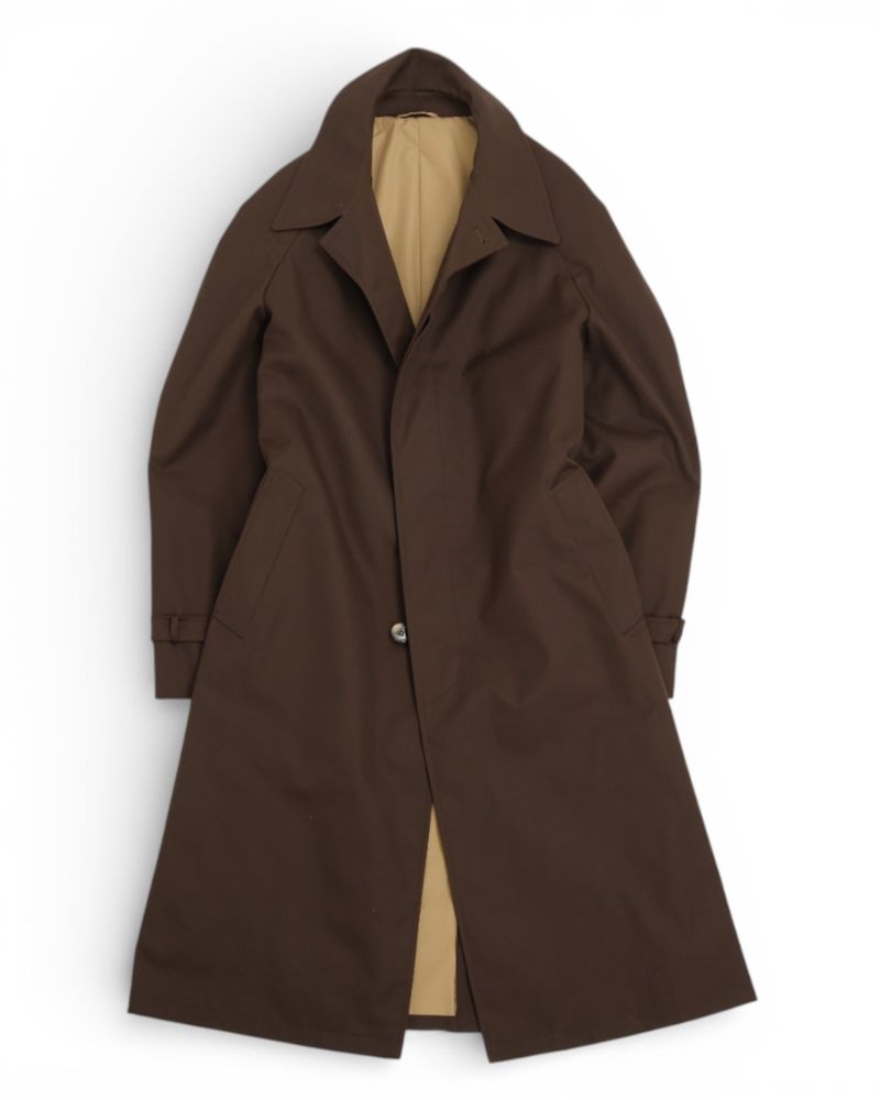Dark Brown Water-Repellent Raglan Coat