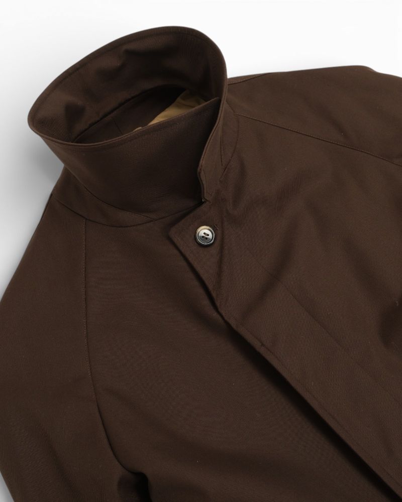 Dark Brown Water-Repellent Raglan Coat