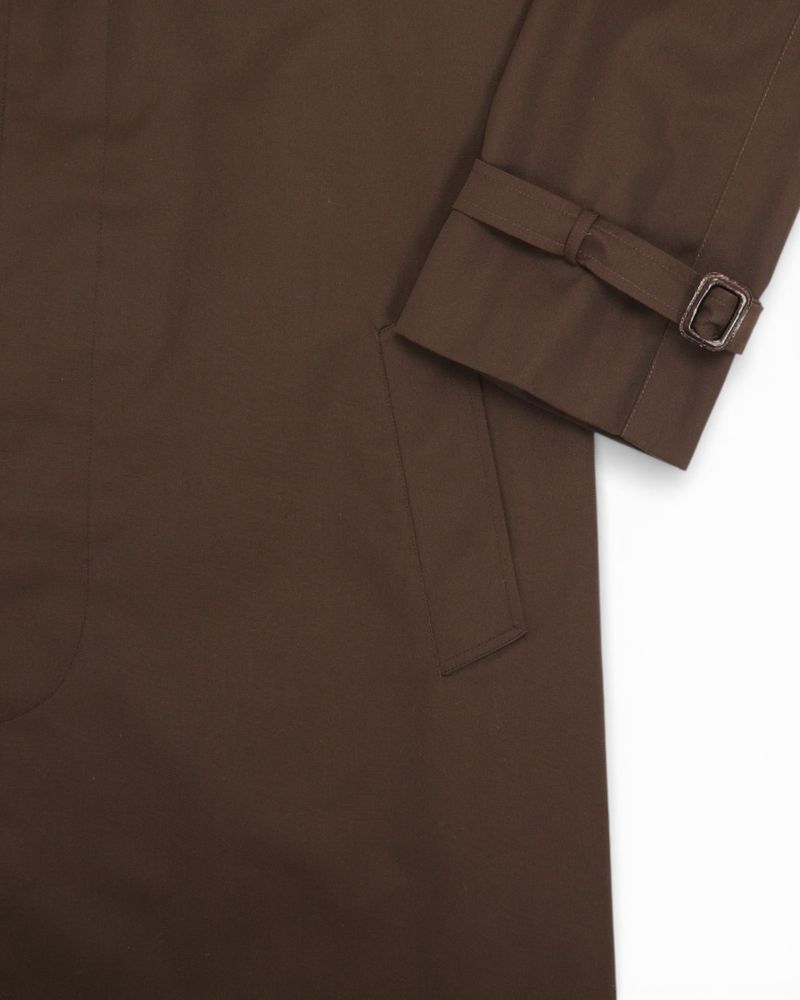 Dark Brown Water-Repellent Raglan Coat