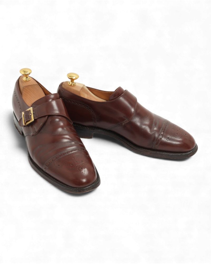 Burgundy Leather Single Monks
