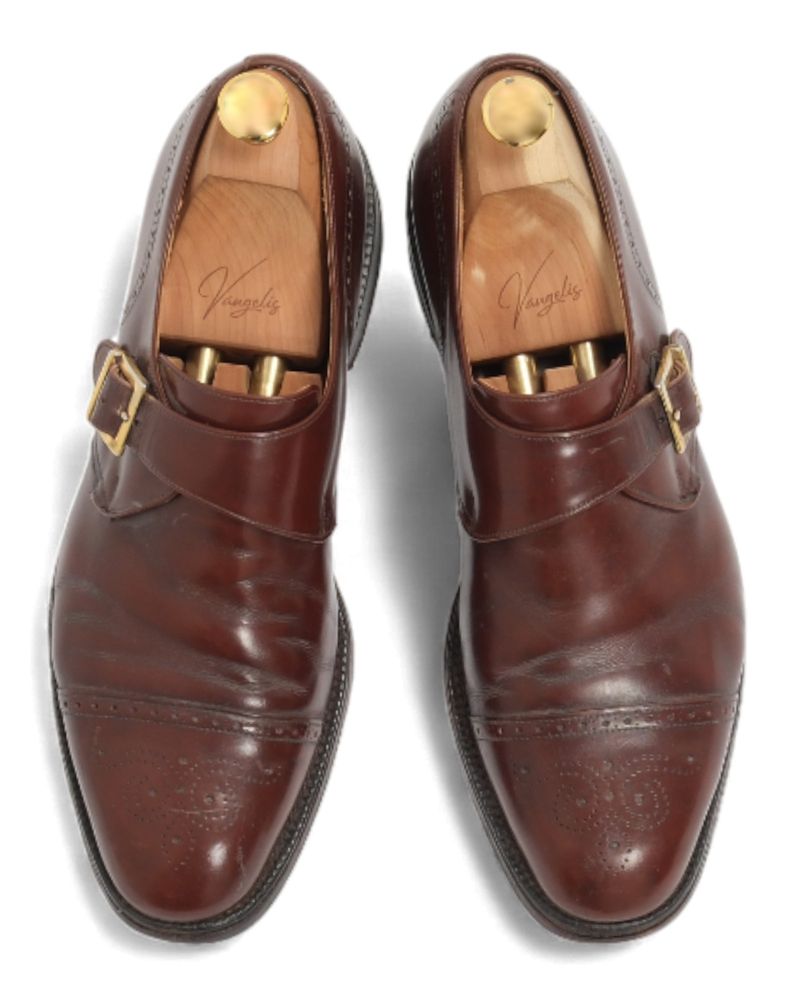 Burgundy Leather Single Monks
