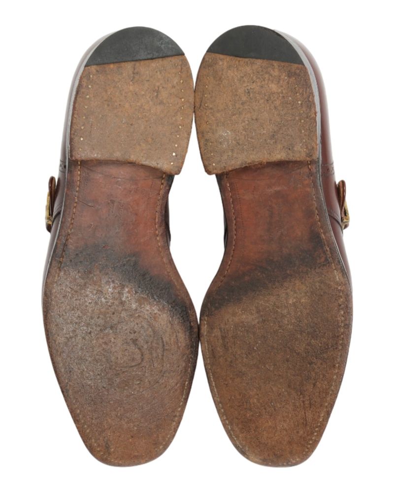Burgundy Leather Single Monks