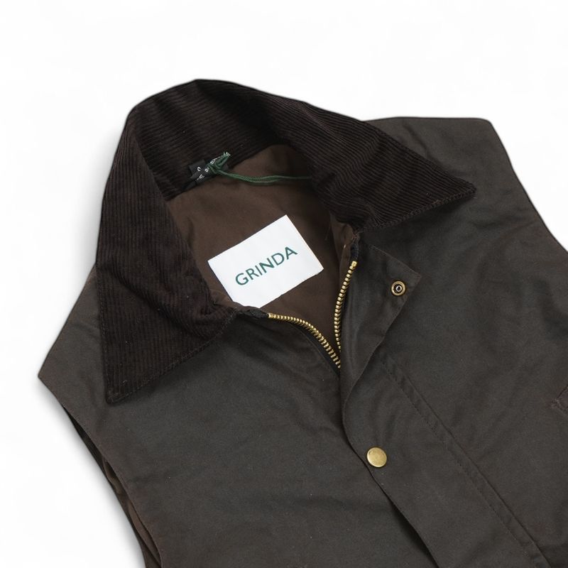 Dark Brown Waxed Cotton Vest