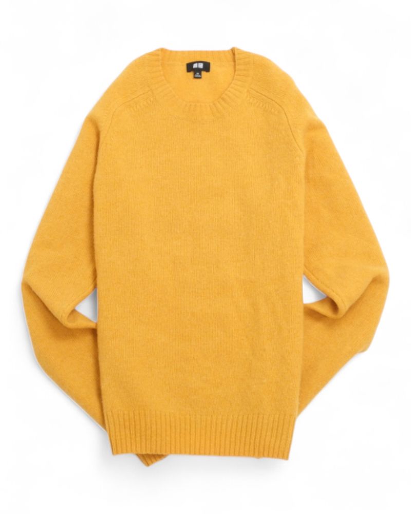 Warm Yellow Wool Raglan Sweater