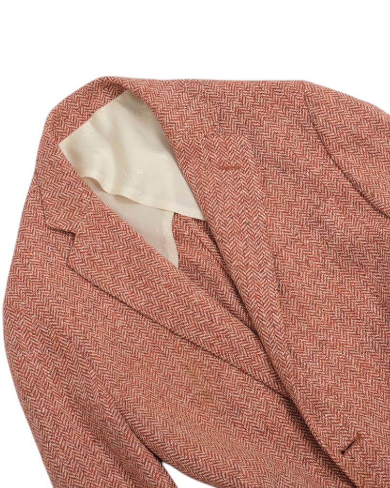 Pale Red Herringbone Silk Sports Jacket