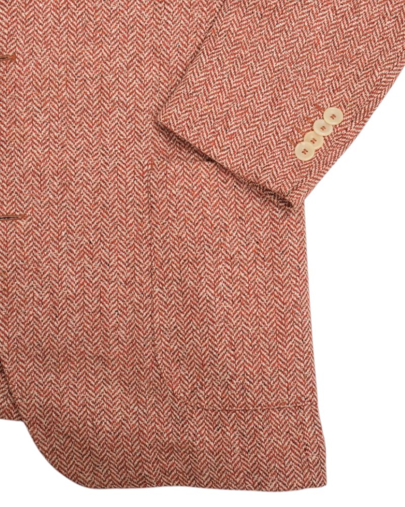 Pale Red Herringbone Silk Sports Jacket
