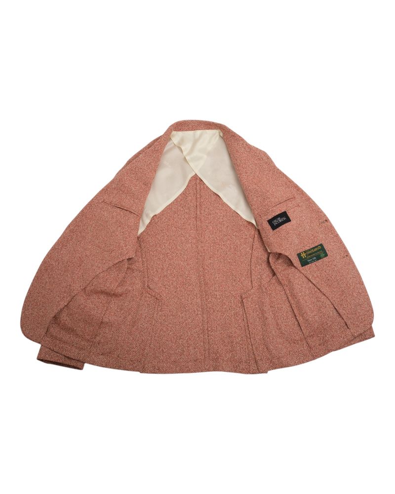 Pale Red Herringbone Silk Sports Jacket