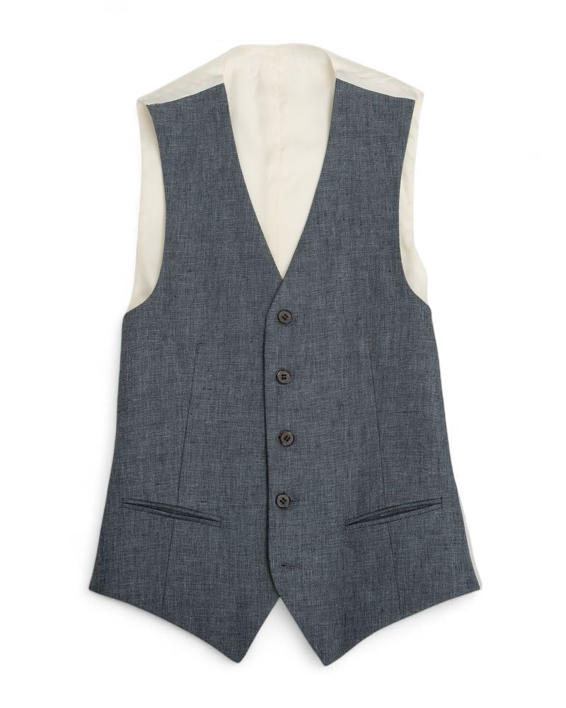 Pale Blue 3-Piece Linen Suit