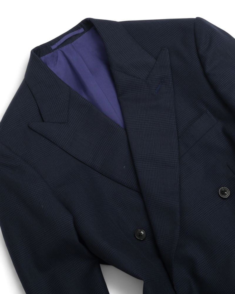 Navy DB. Glen Check Suit